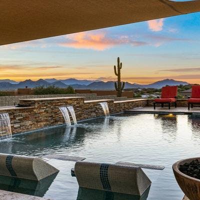View of a Scottsdale vacation rental with a private pool.