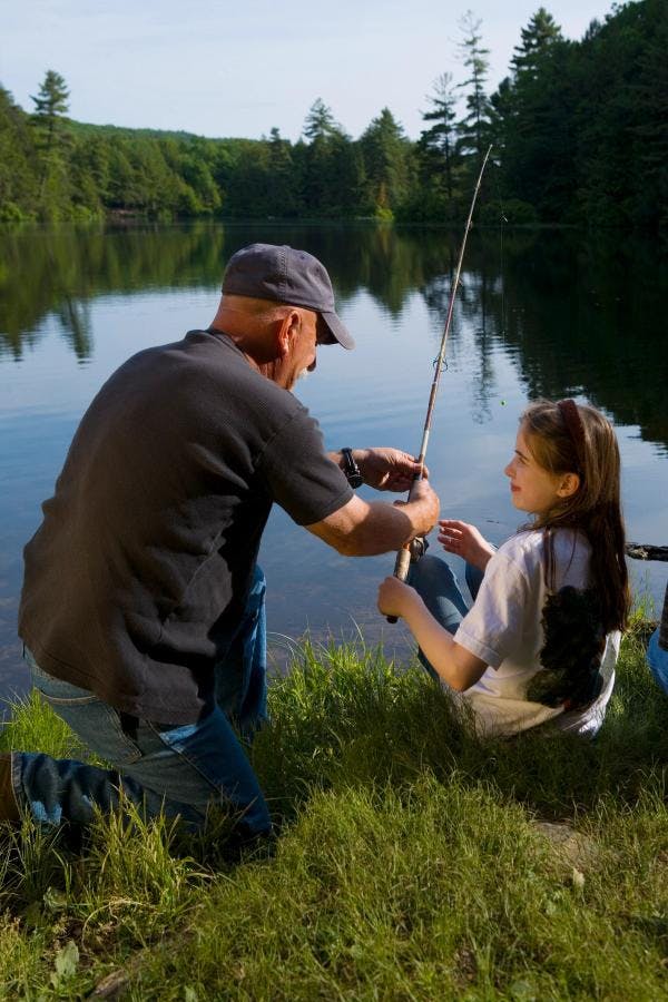 Daughter fishing