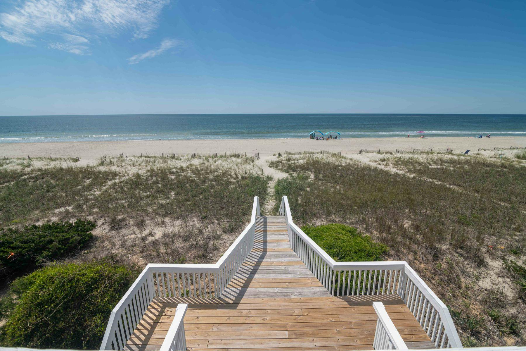Private boardwalk to the beach at a Holden Beach vacation rental