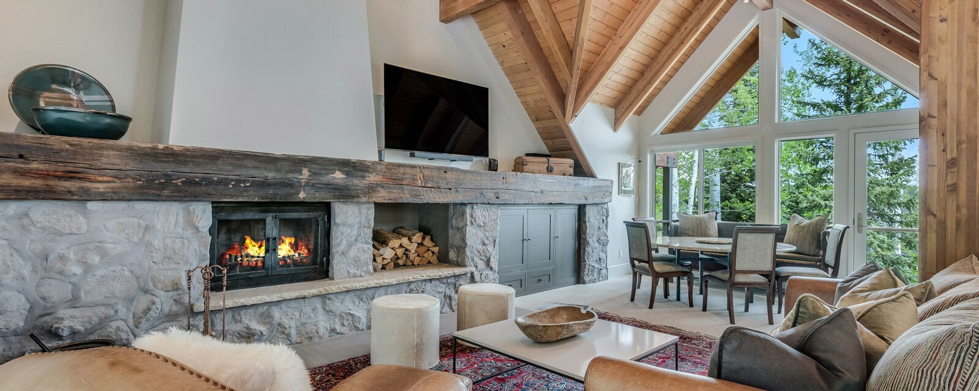 Luxury living space in a Snowmass Vacations rental home