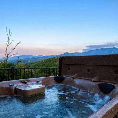 Hot tub view of mountains