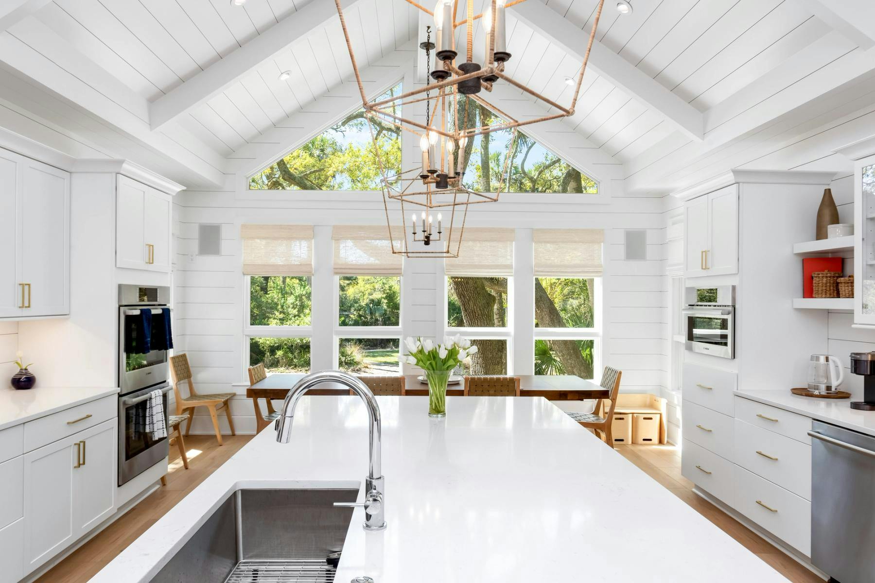 Airy and open kitchen at a Kiawah Island vacation rental.