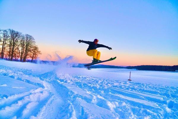 Ski jump sunset