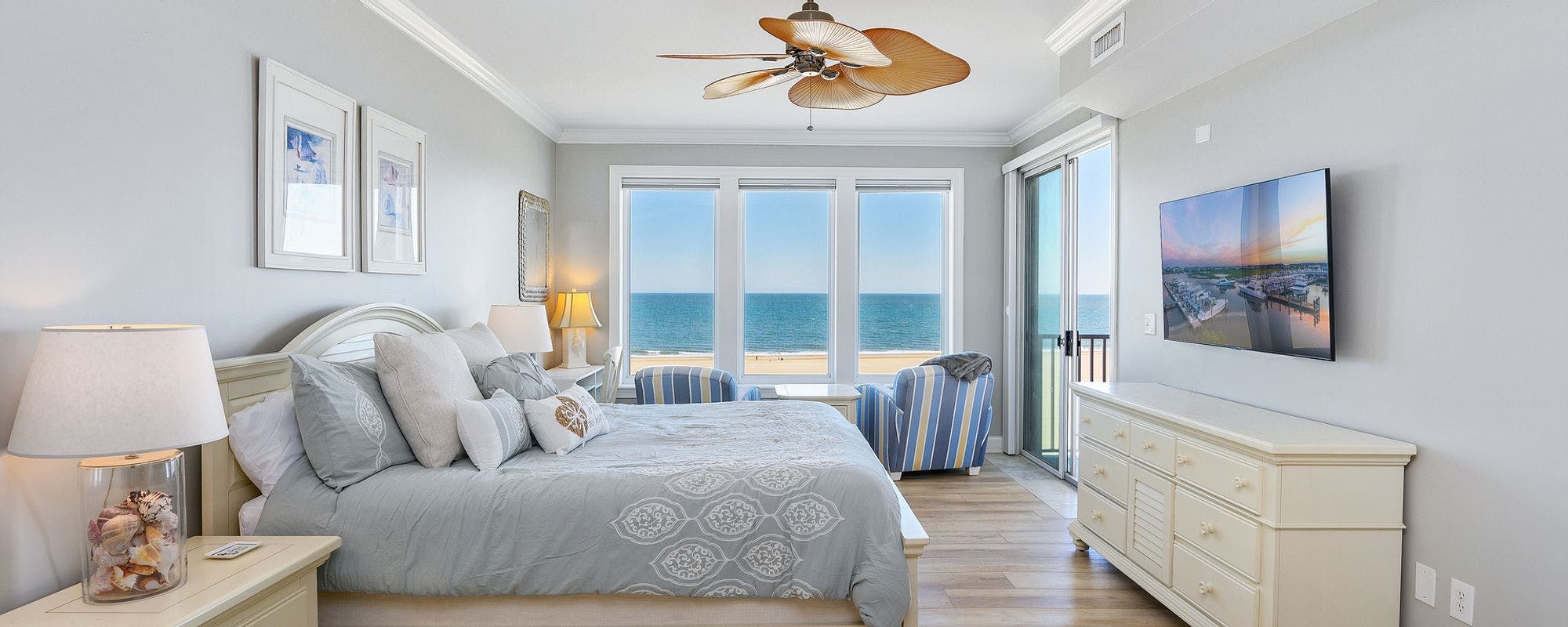 Oceanfront bedroom in Ocean City vacation rental
