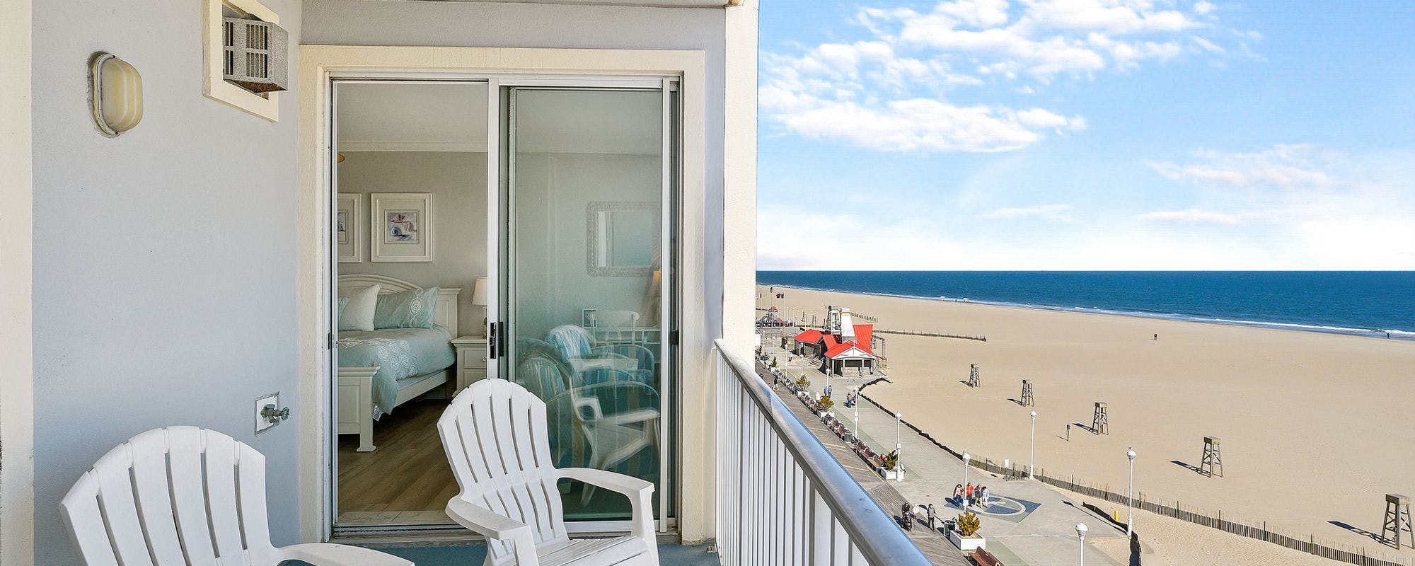 Oceanfront balcony views from Ocean City vacation rental