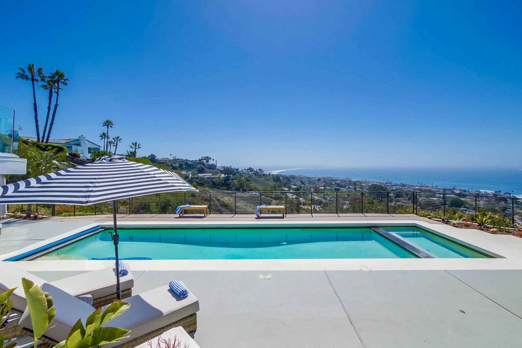 Ocean views from the pool at San Diego vacation rental