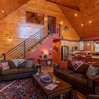 Interior view of a NC mountain cabin.
