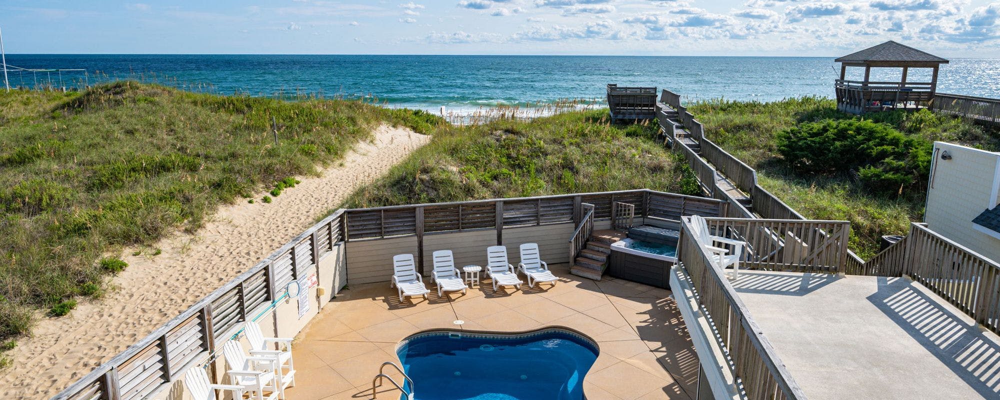 Oceanfront pool at an Outer Banks vacation rental