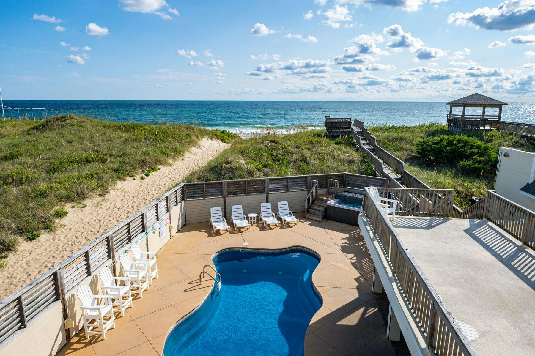 Oceanfront pool at an Outer Banks vacation rental