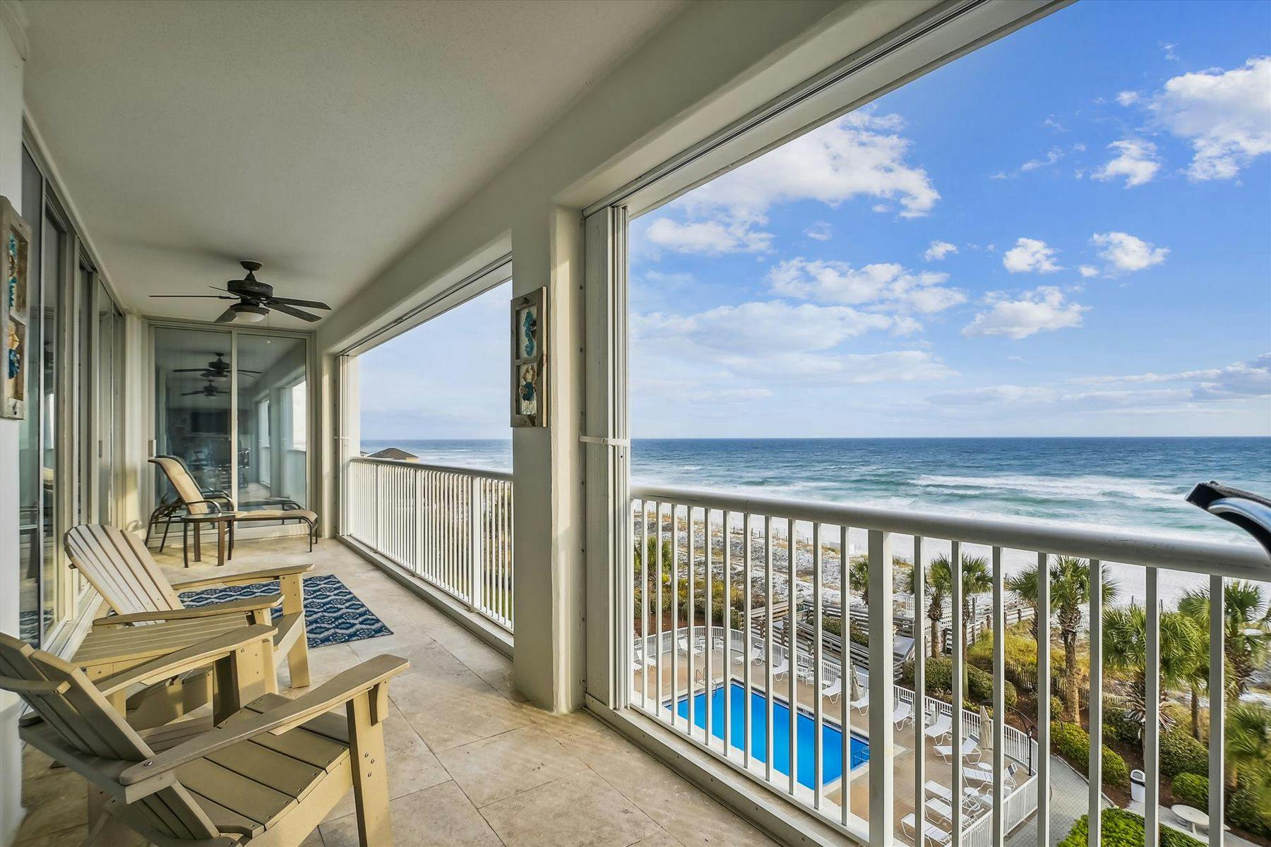 Balcony views from a Holiday Isle vacation rental in Destin, FL
