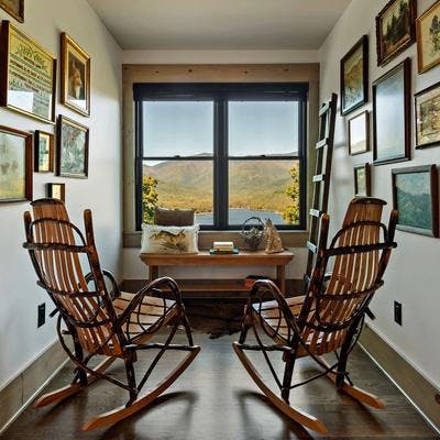 Rocking chairs and views in an Asheville area vacation rental.