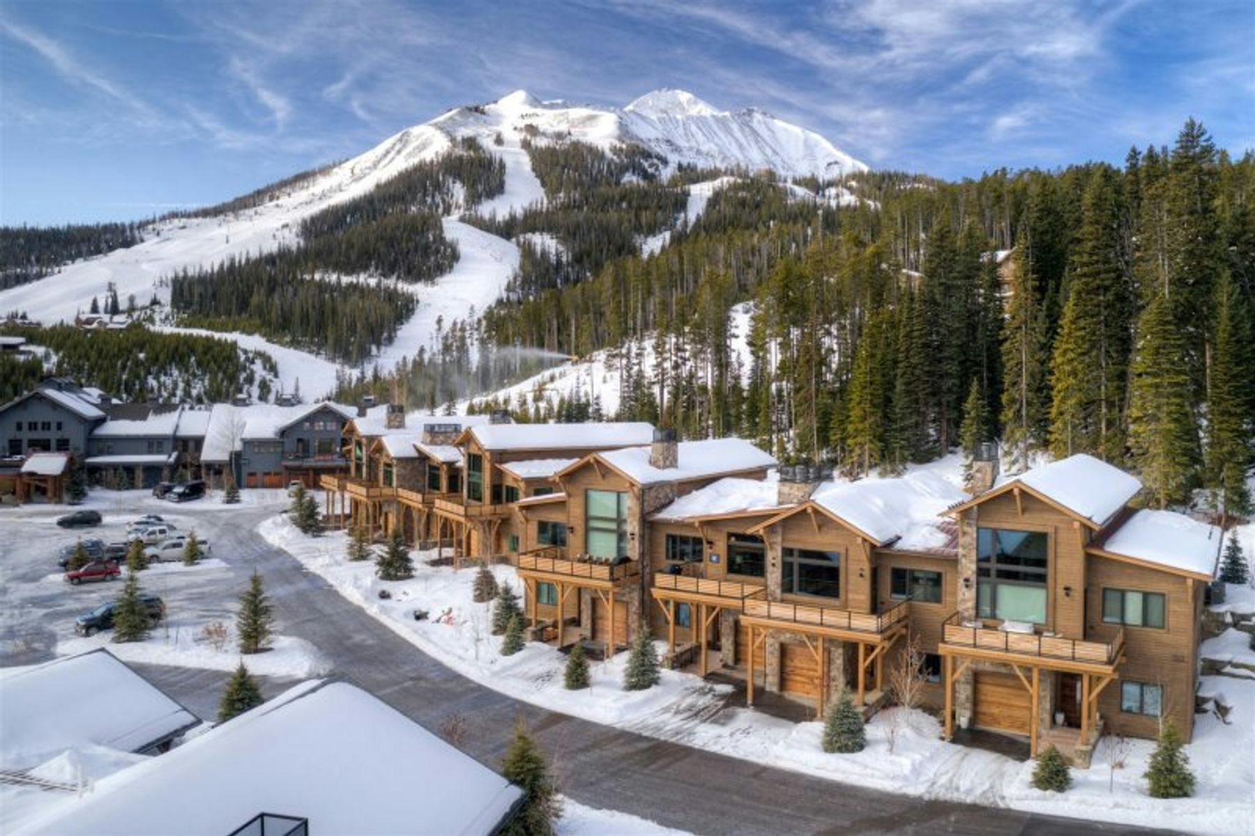 Aerial view of vacation rental in Big Sky by Ascend Properties