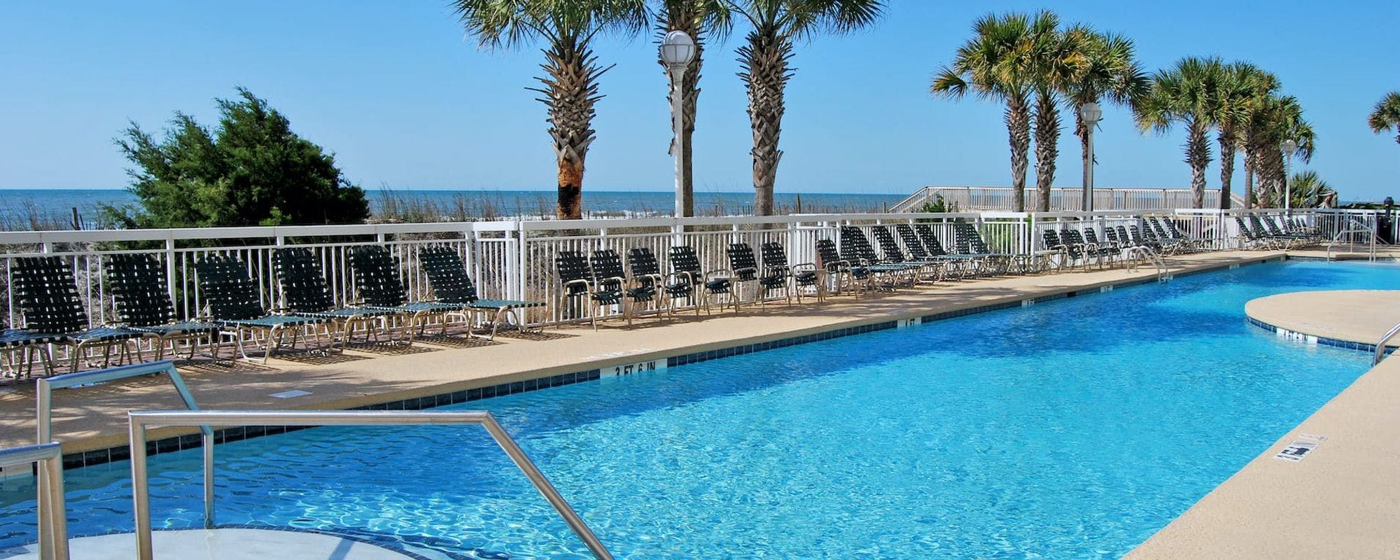 Oceanfront pool at Myrtle Beach condo rental