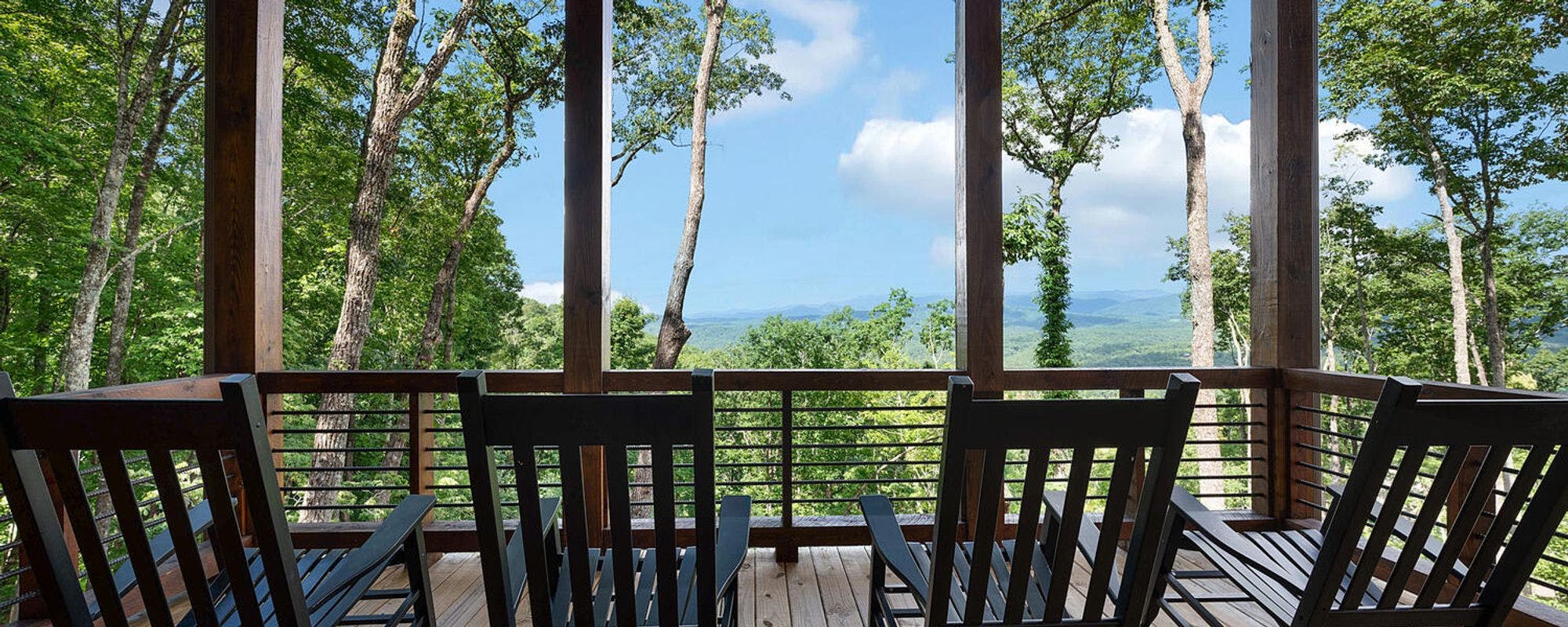Rocking chairs with view at Southern Comfort Cabin Rentals vacation rental