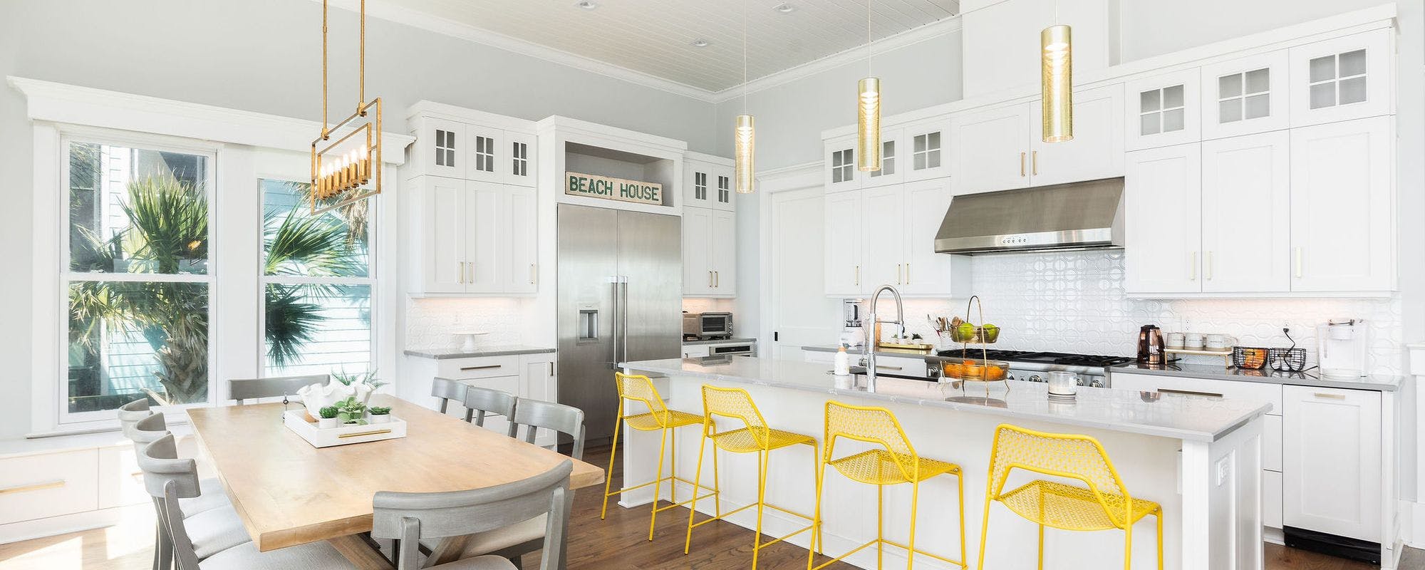 Bright and airy kitchen at this Folly Beach vacation rental home.