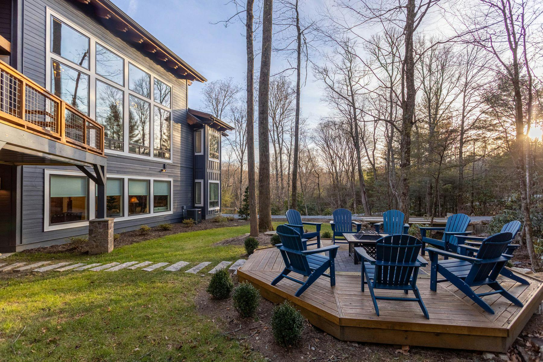 Exterior view of outdoor living space by Blue Ridge Mountain Rentals