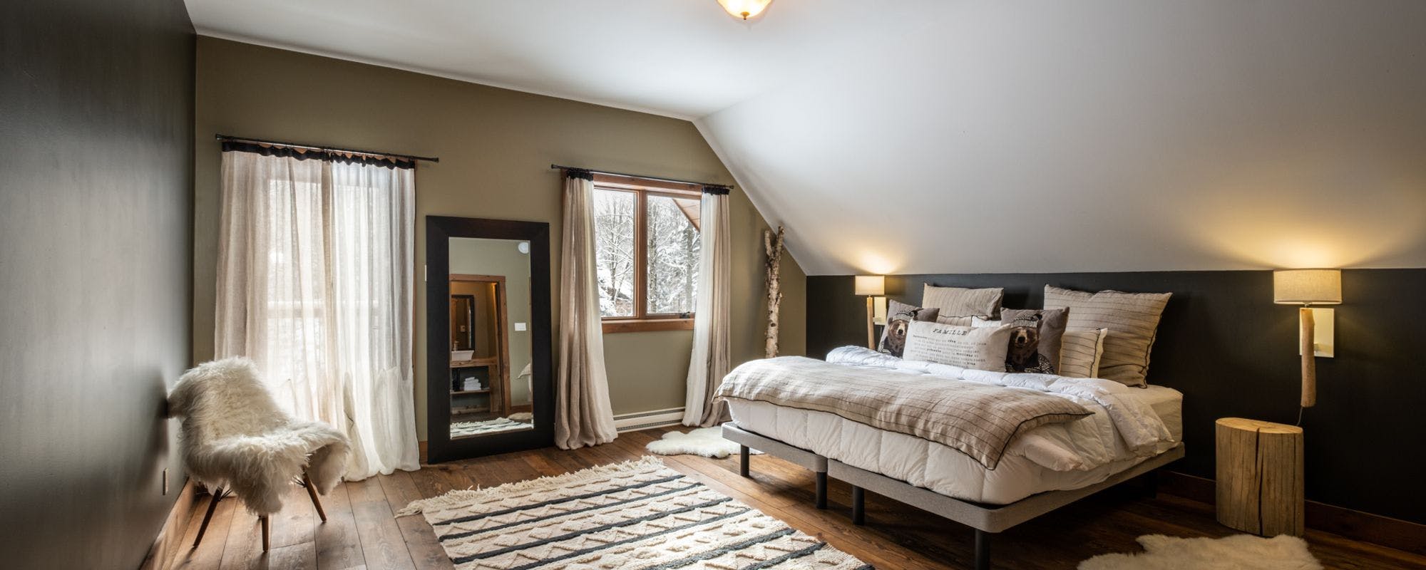 Cozy bedroom at a Mont-Tremblant vacation rental