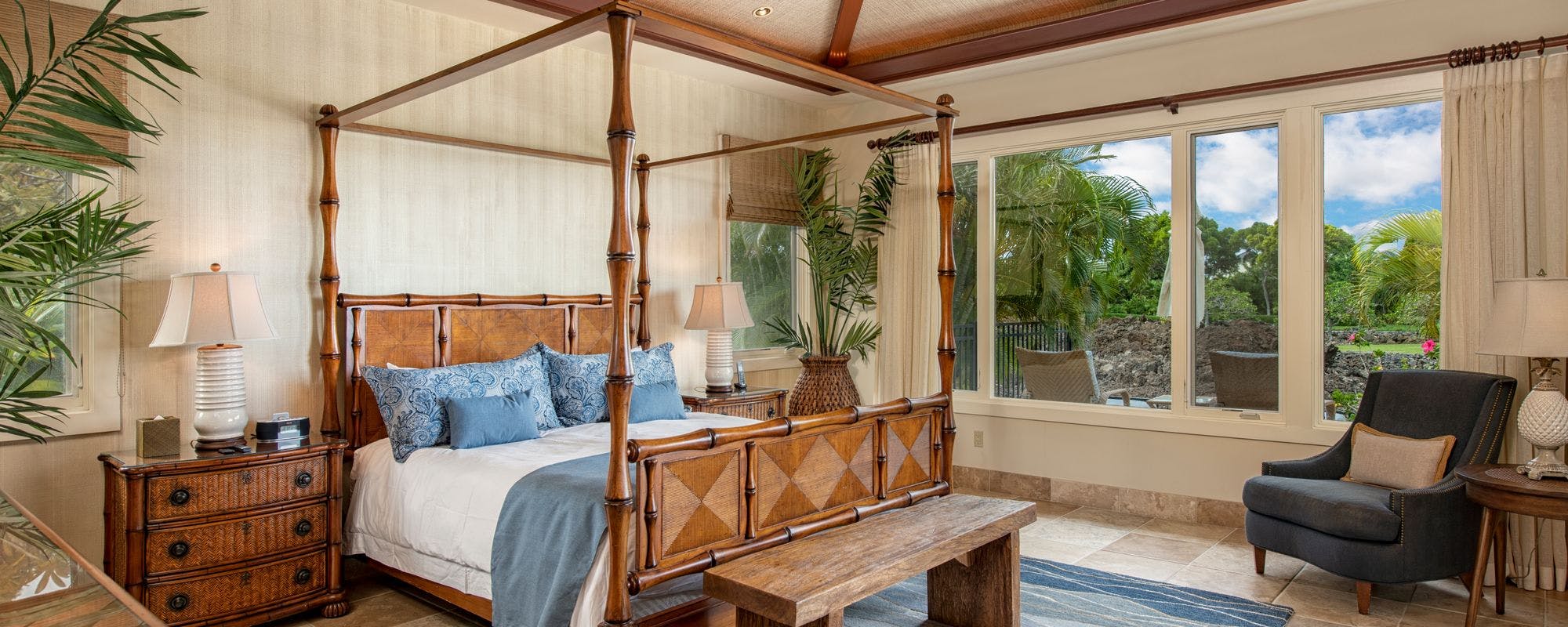 Luxury bedroom in Hawaii vacation rental