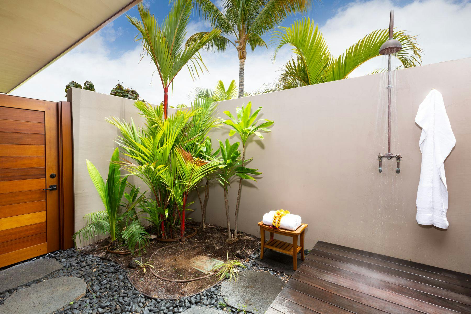 Outdoor shower at Hawaii vacation rental