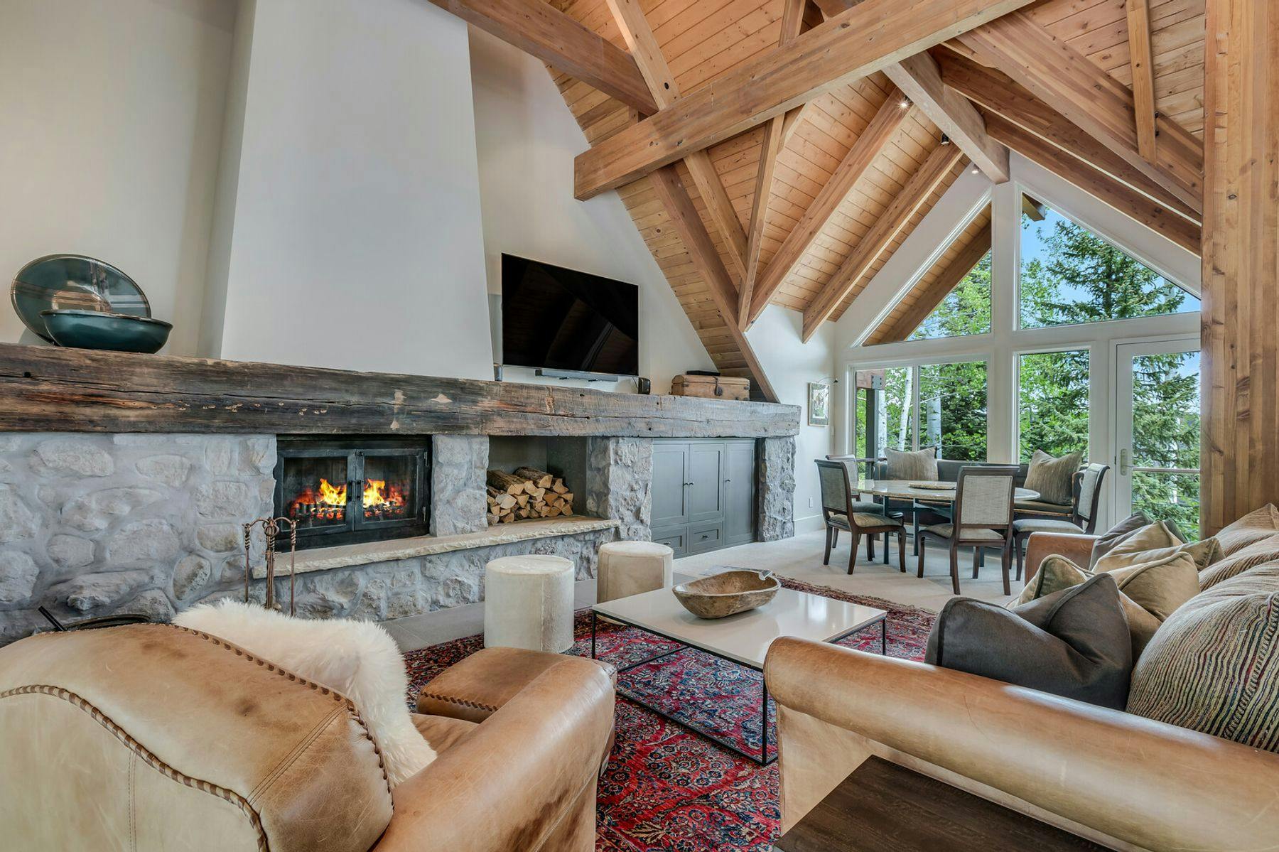 Luxury living space in a Snowmass Vacations rental home