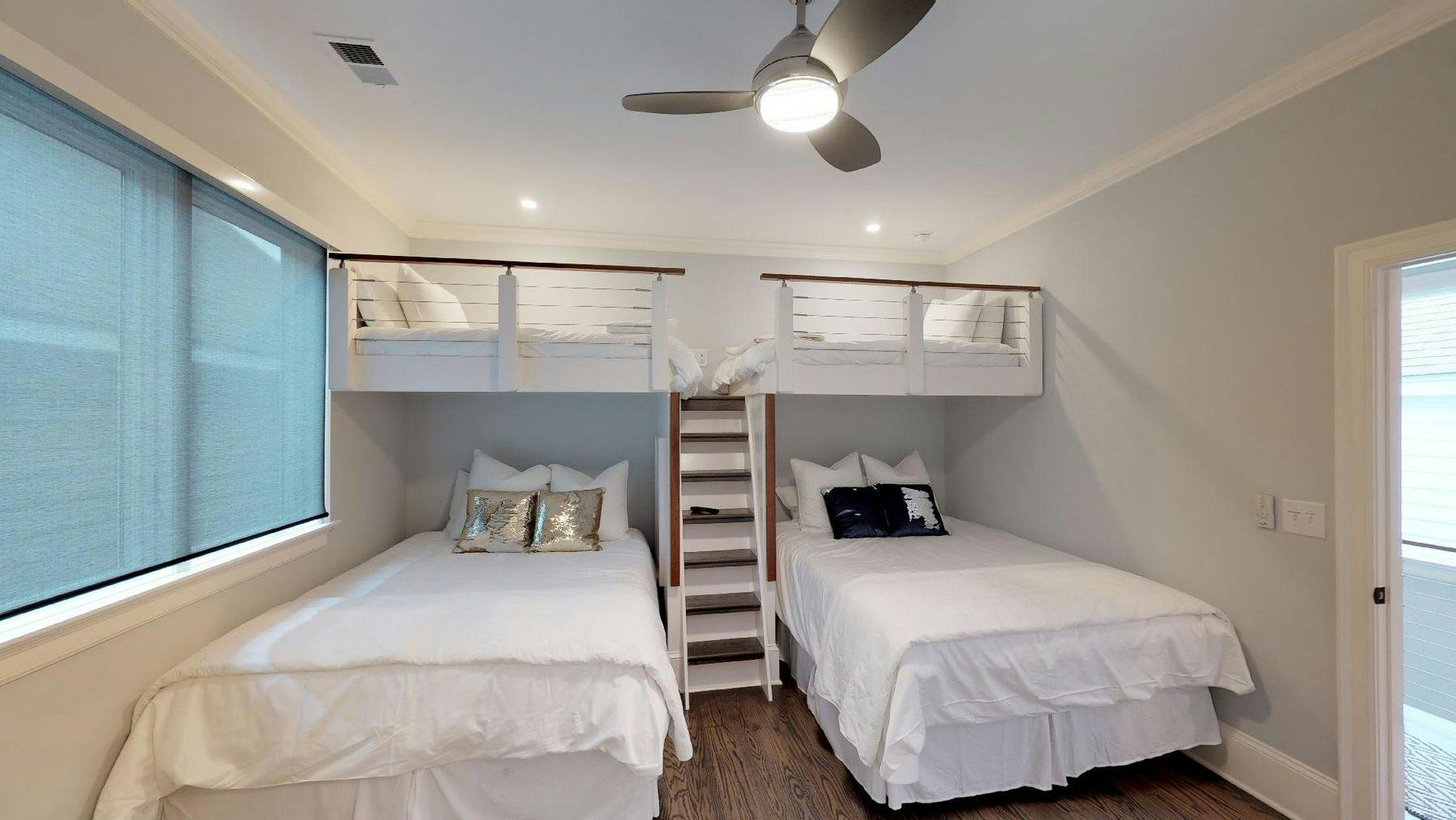 Bedroom with bunks at Isle of Palms vacation home