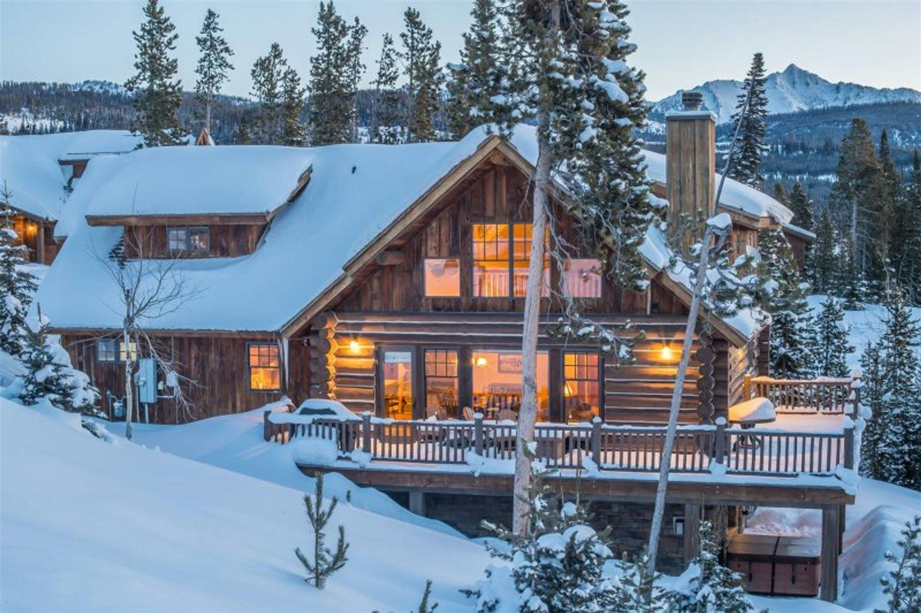 Snow covered vacation rental home in Big Sky