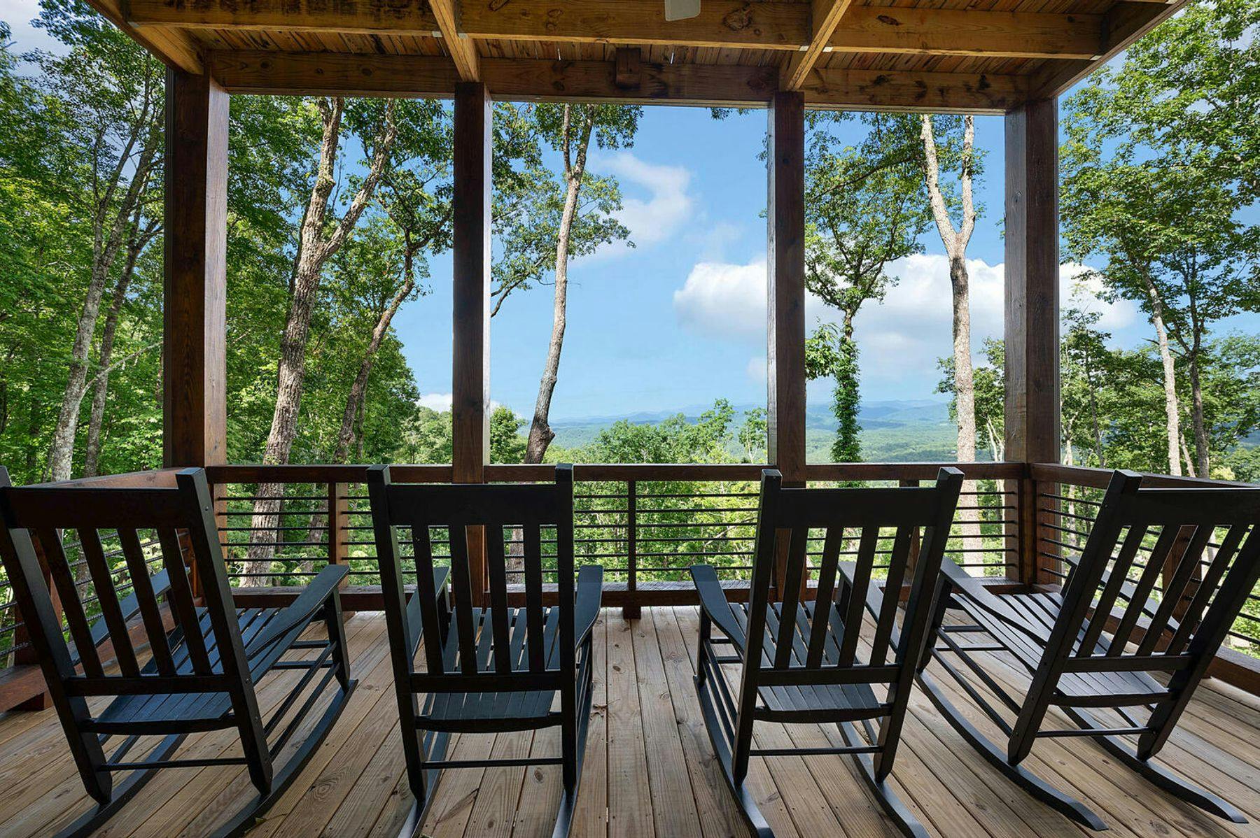 Rocking chairs with view at Southern Comfort Cabin Rentals vacation rental