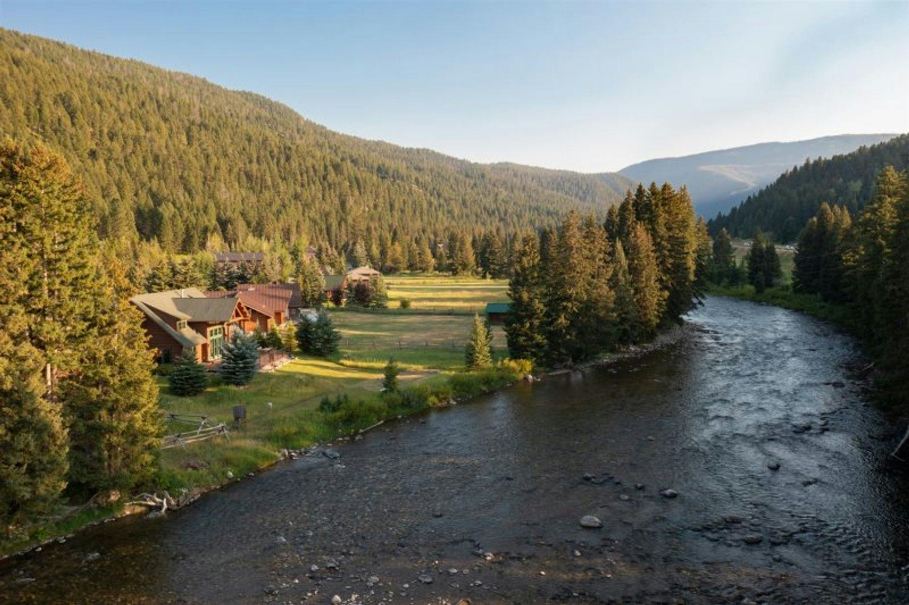 Scenic river view by Big Sky vacation rental home