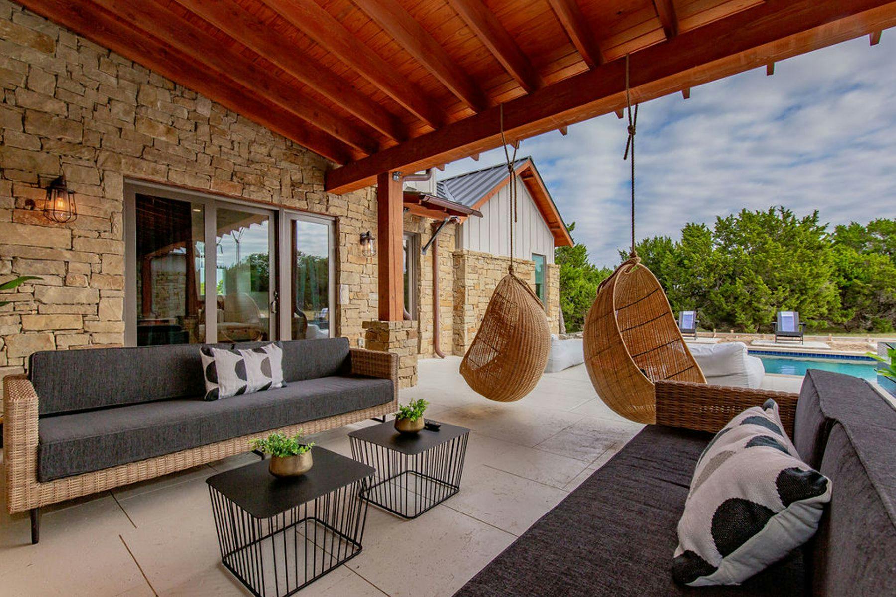 Outdoor living space at Austin vacation rental